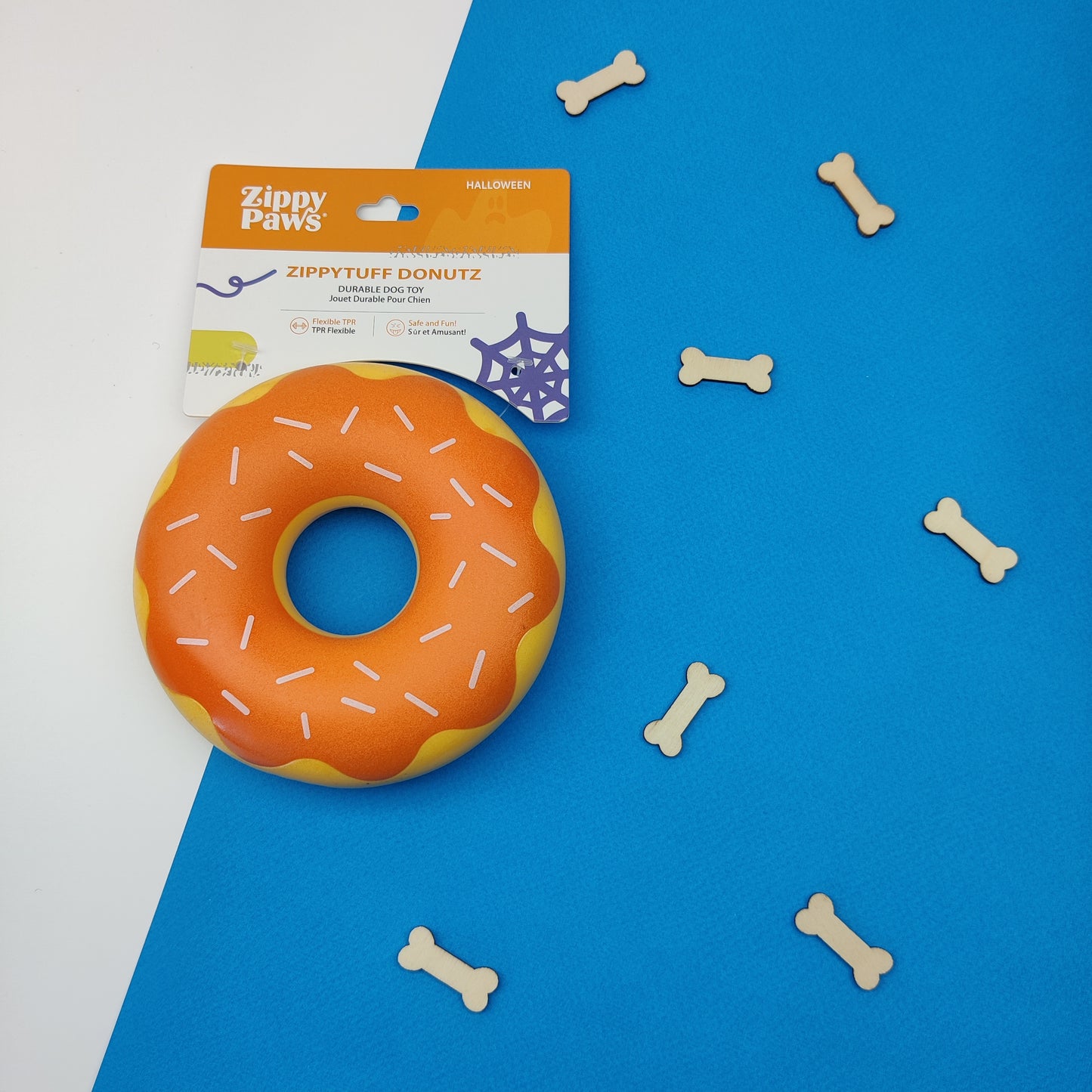 Zippy Tuff - Donut Pumpkin Spice | Halloween piep sterk kauw speelgoed tanden poetsen hond/puppy