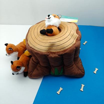 Zippy Burrow - Fox Stump | Knuffel piep speelgoed verrijking hond/puppy