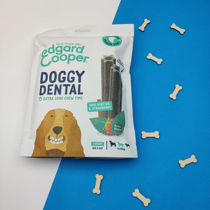 Edgard & Cooper - Dental Sticks - Aardbei/Munt | Hypoallergene graanvrije caloriearme kauw snack tanden poetsen hond