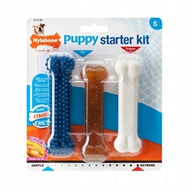 Nylabone - Puppy Starter Kit < 11 kg | Sterk kauw speelgoed tanden poetsen puppy