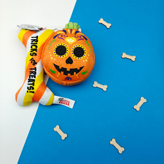 Lulubelles - Tiny Tuff Pumpkin Treats | Halloween knuffel piep sterk speelgoed kleine hond/puppy