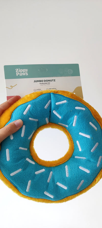 ZippyPaws - Jumbo Donut Blueberry | Knuffel piep speelgoed hond/puppy
