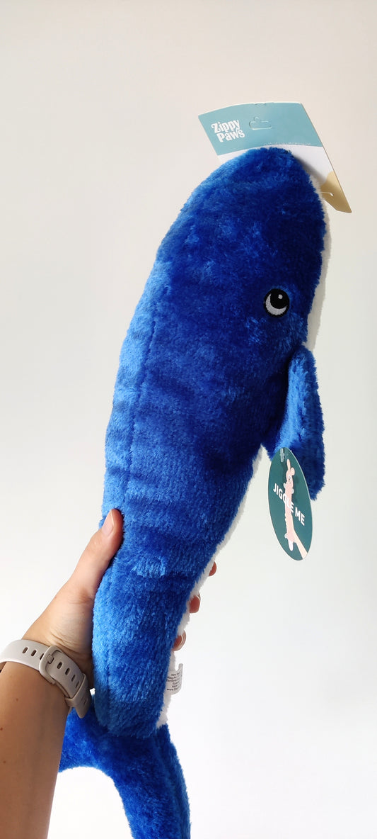 ZippyPaws - Blue Whale | Knuffel piep speelgoed hond
