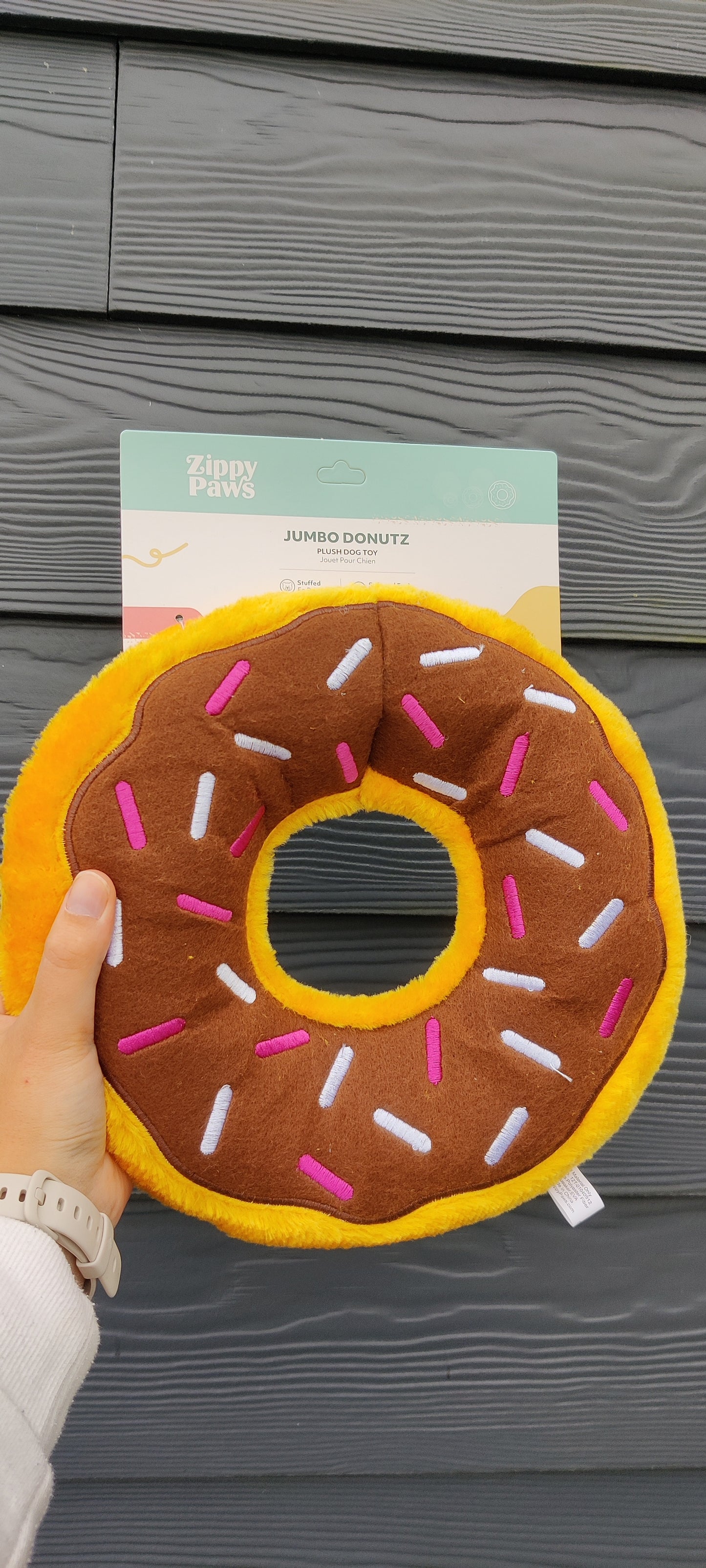 ZippyPaws - Jumbo Donut Chocolate | Knuffel piep speelgoed hond/puppy
