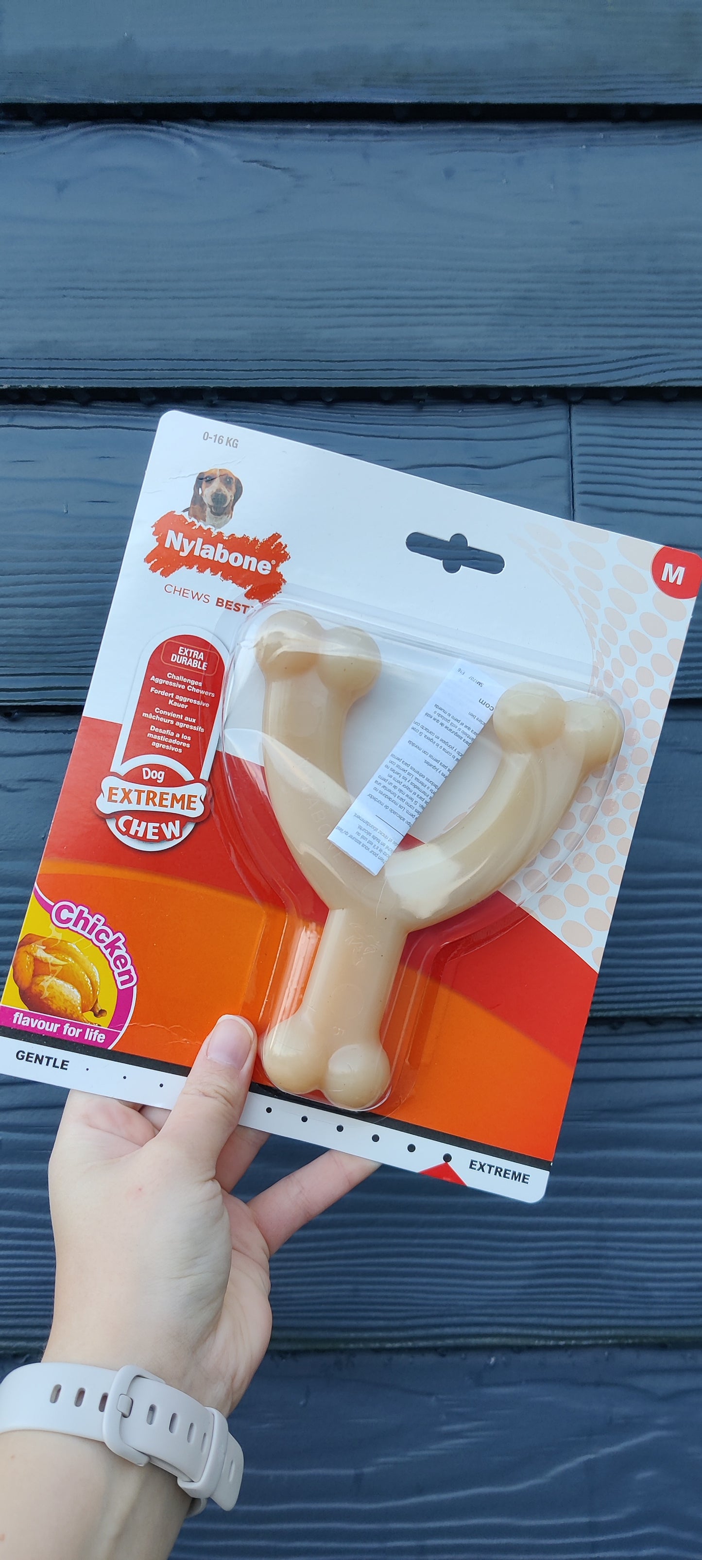 Nylabone - Extreme Chew Wishbone Kip < 16 kg | Sterk kauw speelgoed tanden poetsen hond/puppy