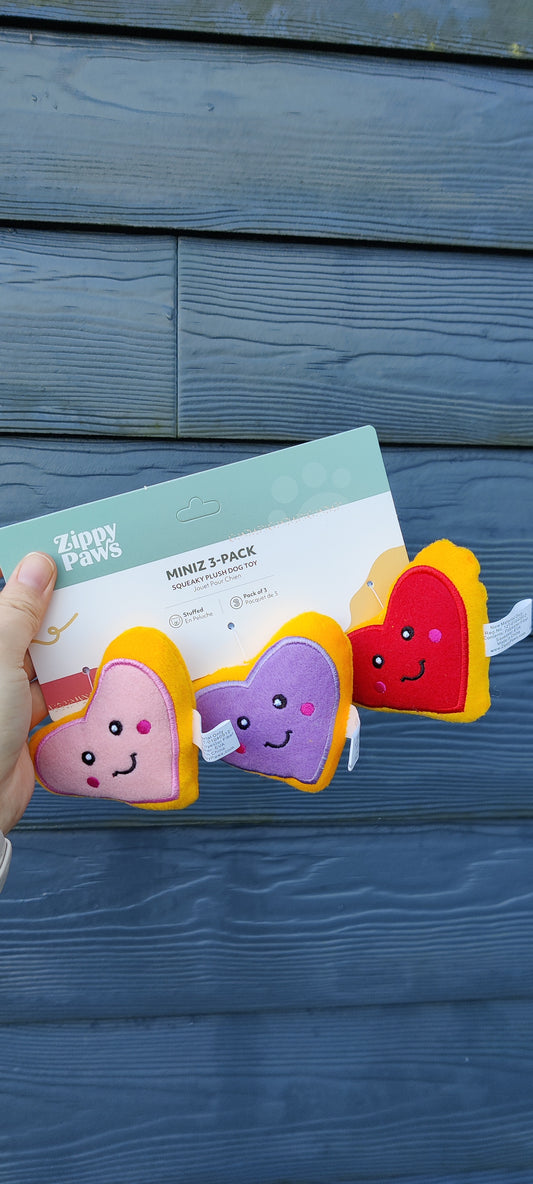 ZippyPaws - Heart Cookies | Valentijn knuffel piep speelgoed kleine hond/puppy