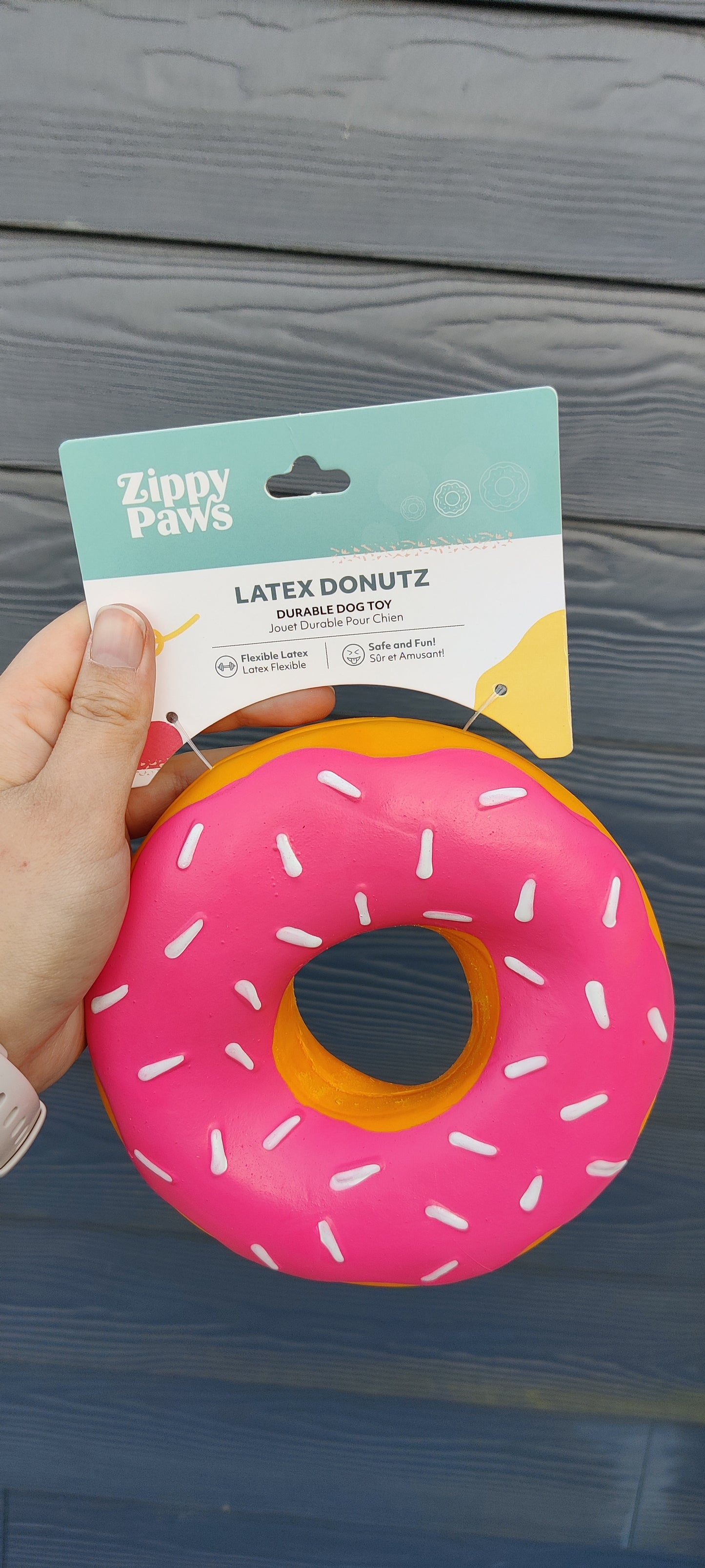ZippyPaws - Latex Donut - Strawberry | Piep kauw speelgoed hond/puppy