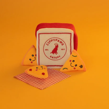 Zippy Burrow - Pizza Box | Knuffel piep speelgoed verrijking hond/puppy