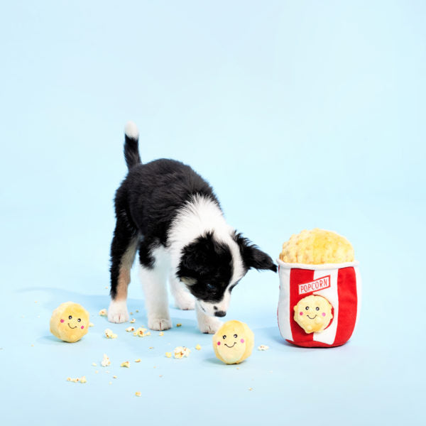 Zippy Burrow - Popcorn Bucket | Knuffel piep speelgoed verrijking hond/puppy