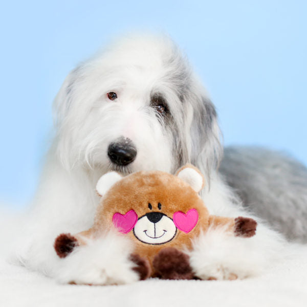 ZippyPaws - Brainey Bear in Love | Valentijn knuffel piep speelgoed hond/puppy
