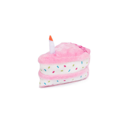ZippyPaws - Birthday Cake Pink | Verjaardag knuffel piep speelgoed hond/puppy